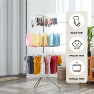 Best Item! Jemuran Lipat/Jemuran Menara Tingkat 3/Jemuran Baju Bayi Sale