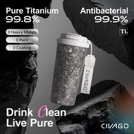 CIVAGO Ti（17oz/510ml）​Luxury Pure Titanium Coffee Travel Mug with Gift Box Men & Women Insulated Cup