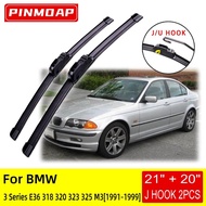 For BMW 3 Series E36 318 320 323 325 M3 Front Wiper Blades Brushes Cutter Accessories U J Hook