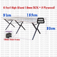 TKTT 18mm 0.75 Inch Night Market Foldable Table Rack Market Folding Table Stand Plywood Kaki Meja Besi Lipat Pasa