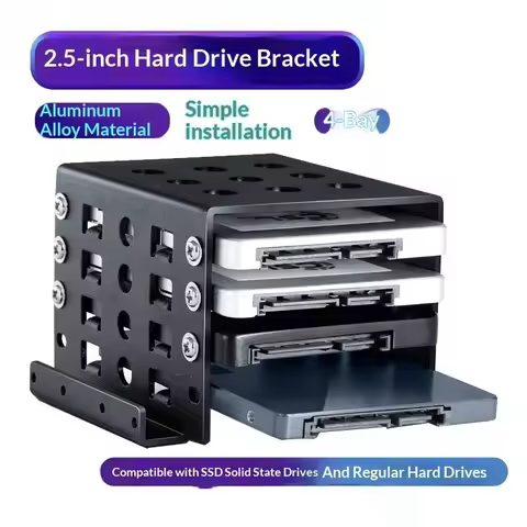 4 Bay 2.5 Inch To 3.5 Inch SSD Hard Drive Enclosure Caddy Chassis Internal Mounting Adapter Bracket 
