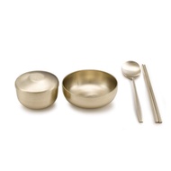 Haengnam Ceramics Goyo Yugi 1 Person 6P Korean Brassware Bowl Set (K-Drama / Bon Appétit, Your Majes
