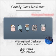 Comfy Cats WATERPROOF (900mm x 400mm x 4mm) Mouse Pad/Mousepad