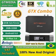 GTMEDIA GTX Combo TV Box 4K 8K 9.0 + DVB-S2/T2/C2 2G + 32G รองรับ Plus1.4 CA &amp; CI,SATA-HDD,ตัวรับถอดรหัสสัญญาณดาวเทียม BT4.1