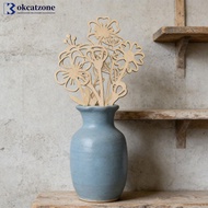 OKCATZONE 10Pcs Wildflowers Wooden Cutouts Unfinished Wood Floral Flower Stems Colorable Paint DIY A