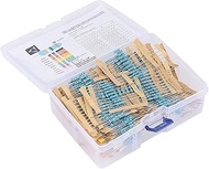 1270Pcs 127 Values 1/2W 0.5W 1% 1R-1M Ohm Metal Film Resistor Assortment Kit with Box