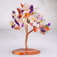 「SG SHOP」5 Element Crystal Money Tree Fengshui Decor(13-15cm)五行水晶招财树风水摆件y