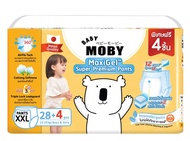 [1ลังลด90.-เก็บแรกใช้คูปองหน้าร้าน]Baby Moby ผ้าอ้อมสำเร็จรูป รุ่น MaxiGel ชนิดกางเกง ไซซ์ XXL*28+4 