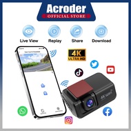Acroder Dashcam kereta 4K Dual lens Driving Recorder HD WiFi GPS Night Vision Parking Monitor