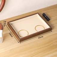 【ได้รับใน 1-3 วัน 】Jewellery กล่องวอลนัทลายไม้ Jewellery ถาด Retro จอแสดงผล Jewellery ผู้ถือสร้อยข้อ
