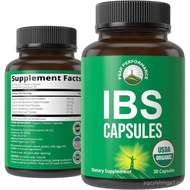USDA Organic IBS Capsules for Relief, Ingestion, Bloating, Gas. Irritable Bowel Supplement with 5 Ha