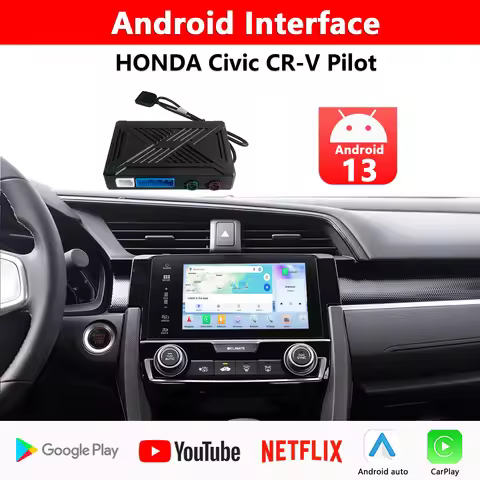 Android Interface for HONDA CIVIC CR-V PILOT,CarPlay&Android Auto&4G,Watch Youtube&Netflix Online