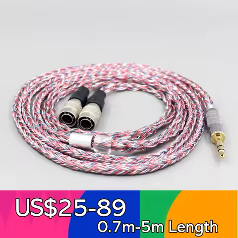 Cable LN007583 16 Core Silver OCC OFC Mixed Braided For Dan Clark Audio DCA NOIRE 2 RT XO X AEON STE