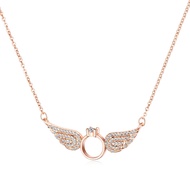 Cyue Fashion All-match Copper Gold-plated Angel Wings Zircon Pendant Angel Wings Female Necklace