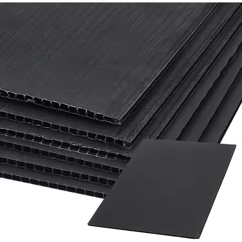 10 Pcs Black Corrugated Plastic Sheets 12x7.8 Inch Sturdy Blank Yard Signs 3mm Waterproof Sign Board