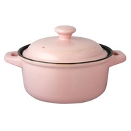 Stylish New IH Compatible European Style Donabe 21.5cm 1.8L Pink For 2-3 People