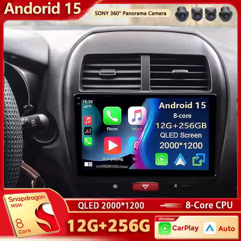Android 15 For Mitsubishi ASX 1 2010-2016 2K QLED Stereo Car Radio Multimedia Video Player GPS AI Vo