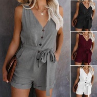 S-5XL summer women jumpsuit casual ladies shorts jumpsuit 女