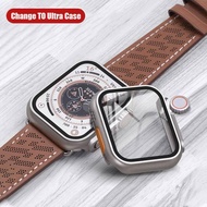 Glass+Case for Apple Watch 9 8 7 45mm 41mm 44mm 40mm Screen Protector Cover Change Ultra Bumper iWat
