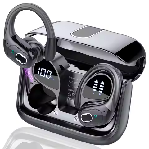 Wireless Earbuds Bluetooth 5.4, 75H Playtime Hi-Fi Stereo Deep Bass, ENC Mic IPX7 Waterproof Earhook