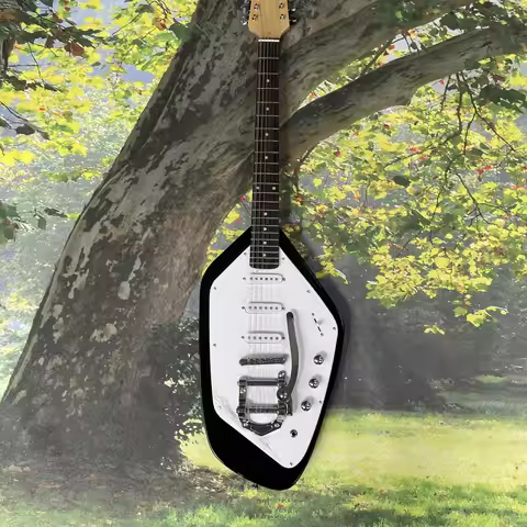 12-string diamond-shaped electric guitar, single pickup rosewood fingerboard guitars, 22-fret entry-