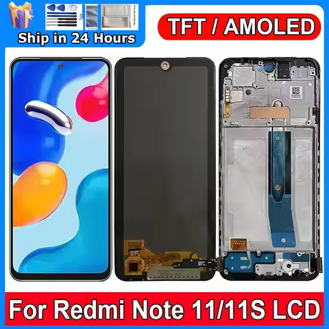 6.43" Screen for Xiaomi Redmi Note 11 2201117TG, 2201117TI Lcd Display with Frame, TouchDigital For
