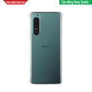 Sony Xperia 1 II / Xperia 1 III / Xperia 1 IV / 1 V transparent silicone case with convex 4 corners,