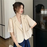 New Fashion Women short Sleeve Retro Casual loose blazer
