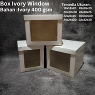 Tart Box Sponge Cake Brownies Food Box White WindowIVORY 18x18x20 20x20x20 22x22x20 24x24x20 26x26x2