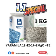 YARAMILA 12-12-17+2MgO+TE 1kg [REPACK] baja buah baja timbang