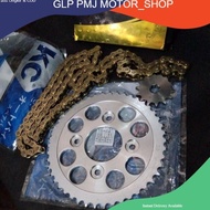 GIR SET KARISMA SUPRA X125 FIT NEW KC RACING GEAR SET PLUS RANTAI MB CHAIN GOLD BLADE REVO ABS ABSOL