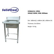 Solid Cool Stainless Steel Single Bowl Sink Commercial with Stand Sinki Berkaki Komersial Serbaguna