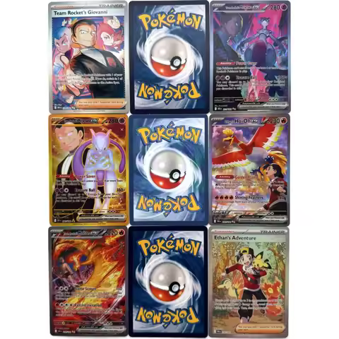 DIY PTCG PKM Cards V10 Destined Rivals Team Rocket's Mewtwo Ex Ethans Ho Oh Valeries Moltres SAR Ani