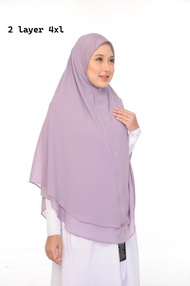 🔥4XL / XXXXL HIGH QUALITY🔥TUDUNG SARUNG LABUH HEAVY CHIFFON 2 LAYER KHIMAR BERDAGU AWNING SCUBA BATU