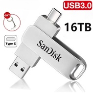 USB 3.0 Flash Drive 1T 2TB 4TB 8TB 16TB  High speed Metal USB Flash Drive Type-C Pen Drive For Smart