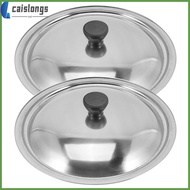 2 Pcs Pans Roasting with Lid Cooking Lids Universal Cookware Steamer Stove Stainless Steel Metal 26.