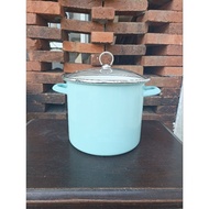 5 Liter / 6 QT Turquoise Stock Pot Pan Diameter 22 Cm Enamel glass lid