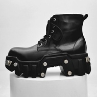 Giày Bốt Martin Tăng Chiều Cao 8CM Cho Nam Phong Cách Punk Paris Digger Tank Boot Đế Dày Giày Bốt Xe