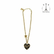 【巴黎站二手名牌專賣店】＊現貨＊CHANEL 香奈兒 真品＊ABC950金色星星黑愛心COCO吊墜項鍊