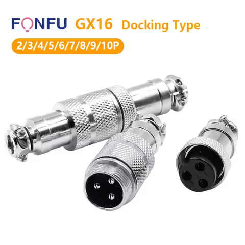 5pcs GX16 Aviation Plug Socket butt 2/3/4/5/6/7/8/9/10 Pin Male Female M16 Docking Aviation Connecto