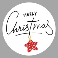สติกเกอร์ sticker Christmas (มีหลายขนาด 60 ดวง 32 ดวง 24 ดวง) ติดกล่องของขวัญ ถุงของขวัญ ของขวัญเทศก