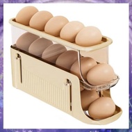 [P K A M] 3 Tier Foldable Egg Holders,Rolling Egg Holder for Refrigerator,Automatic Rolling Egg Stor