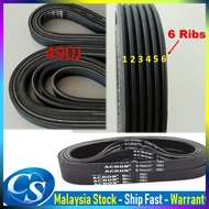 Exercise Bike Spinning Belt ACRON 490J Bike Belt Drive Belt 6 Ribs Rubber Multi Groove Belt Wedge Ex