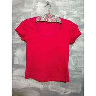 CLUB MONACO Red Scoop Neck T-Shirt Size M/M