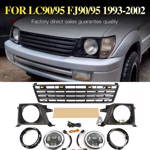 Auto Parts FJ95 Front Grille W/Lights Headlight&Light Frame Fits For Toyota Land Cruzier Prado LC95/