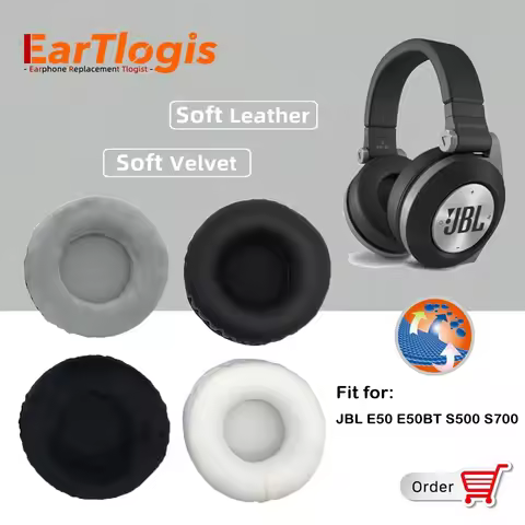 EarTlogis Replacement EarPads for JBL Synchros Slate JBL E50 E50BT S500 S700 Stere Headset Parts Ear