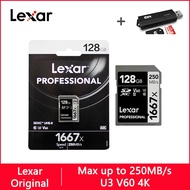 2024 Lexar 1667X SD Card 128GB 64GB 256GB Class 10 U3 V60 Memory Card 64 128 gb 250MB Flash Card SD 