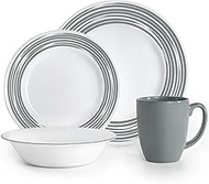 Corelle Boutique Brushed 16-Pc Dinnerware Set, Silver