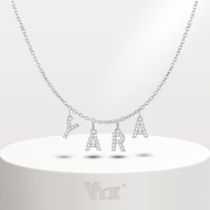 Vnox Custom Letter Pendant Necklace Kwintas for Women A-Z Alphabet Pendant Silver Necklace Kwintas J