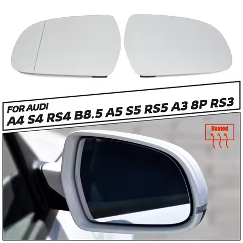 Rearview Mirror Glass Door Wing Mirror Heated Side Mirror Glass for Audi A4 S4 RS4 B8.5 2011-16, A5 